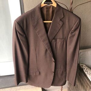 Canali men’s silk/wool blend houndstooth sport coat jacket. Size 46Long